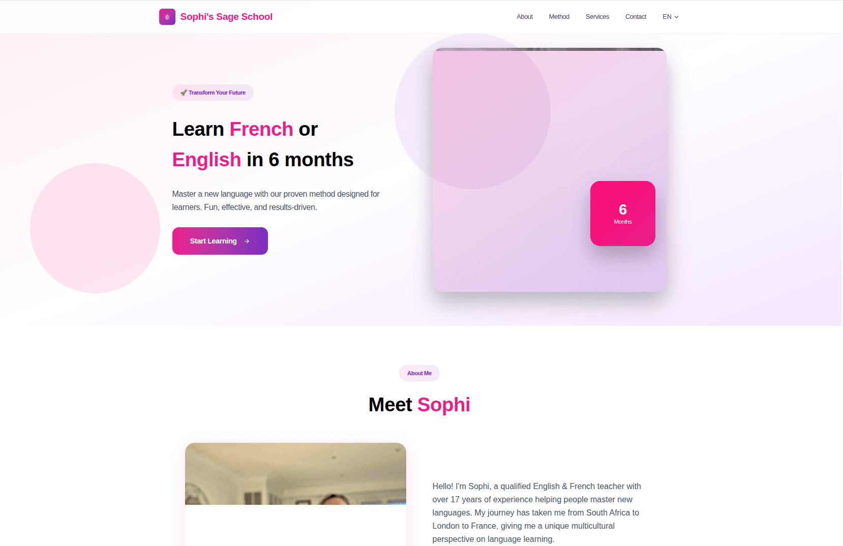 Sophi's Sage School language learning website