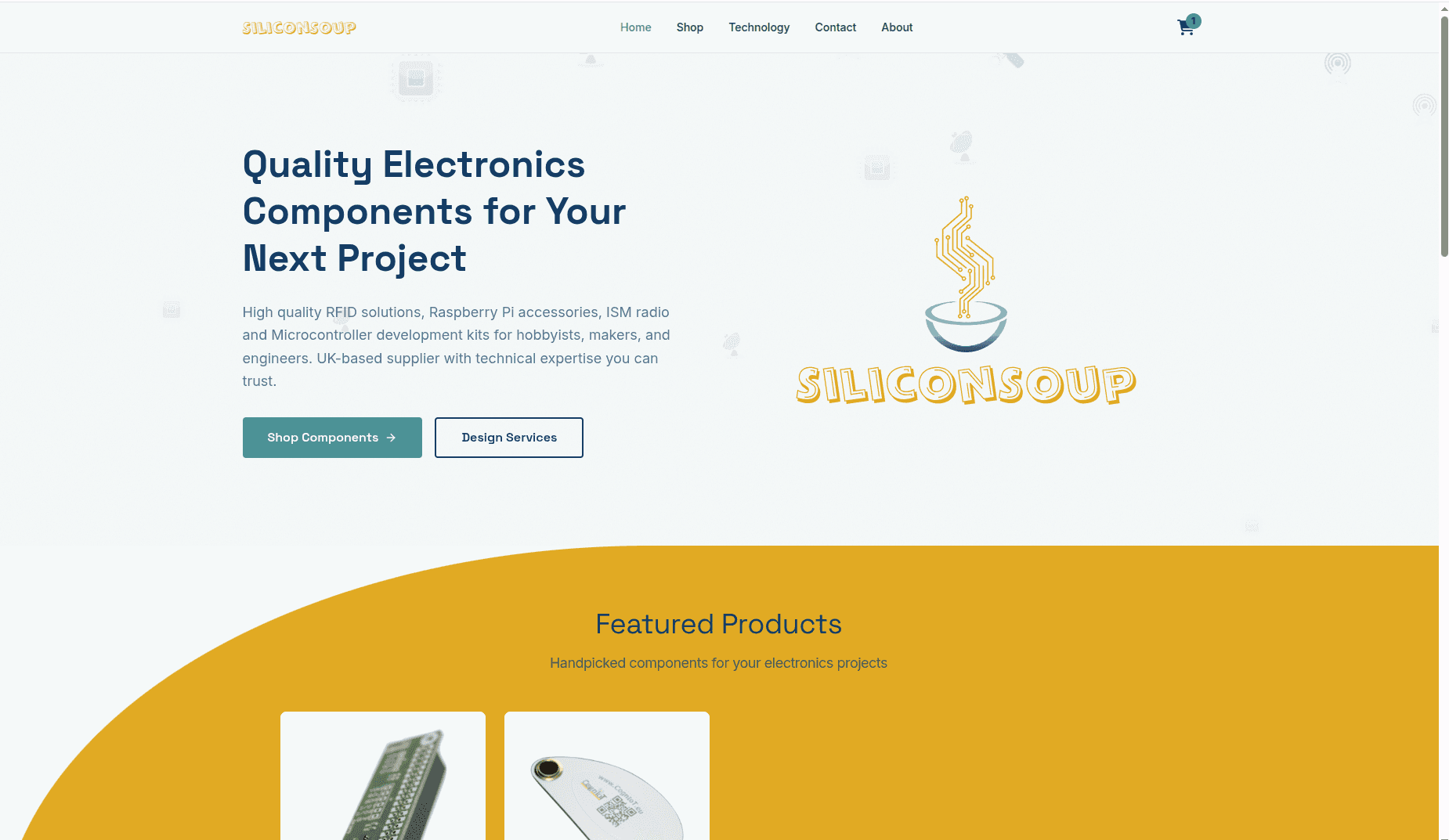 Silicon Soup homepage, electronics